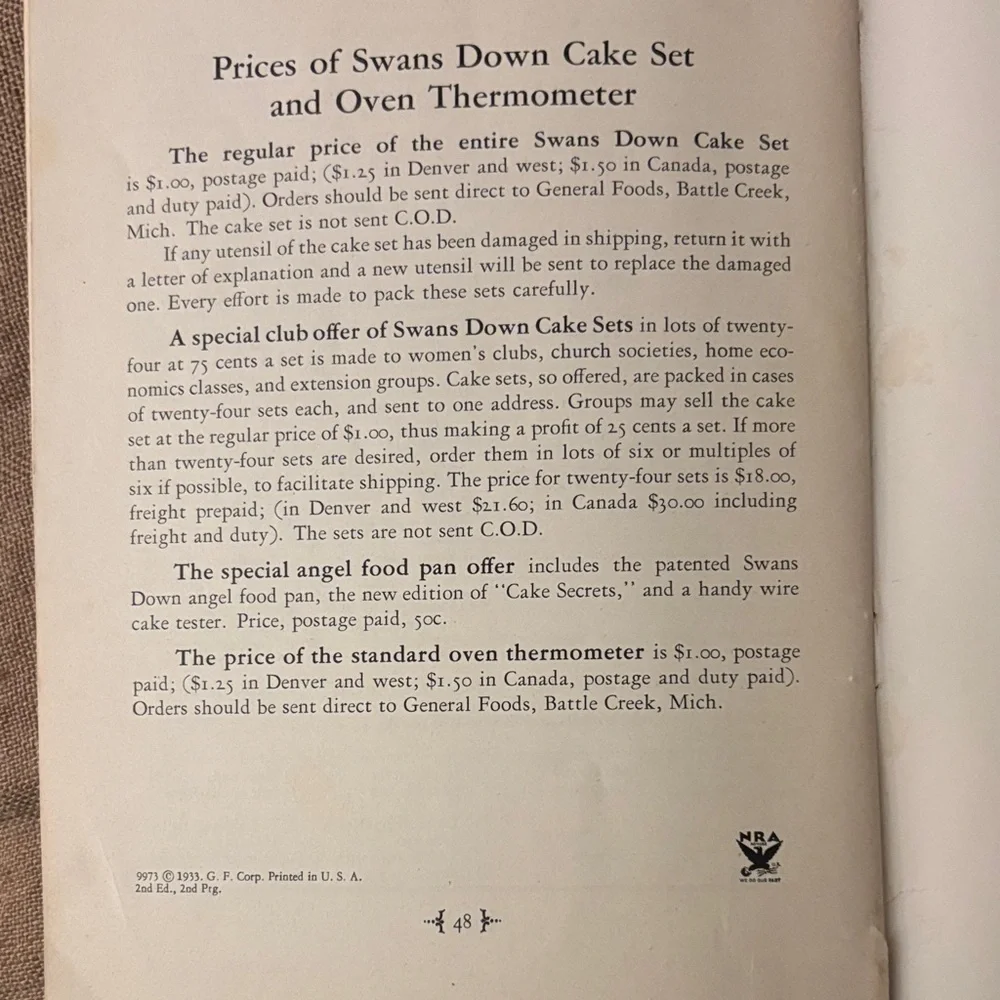 Swans Down Cake Manual Handbook